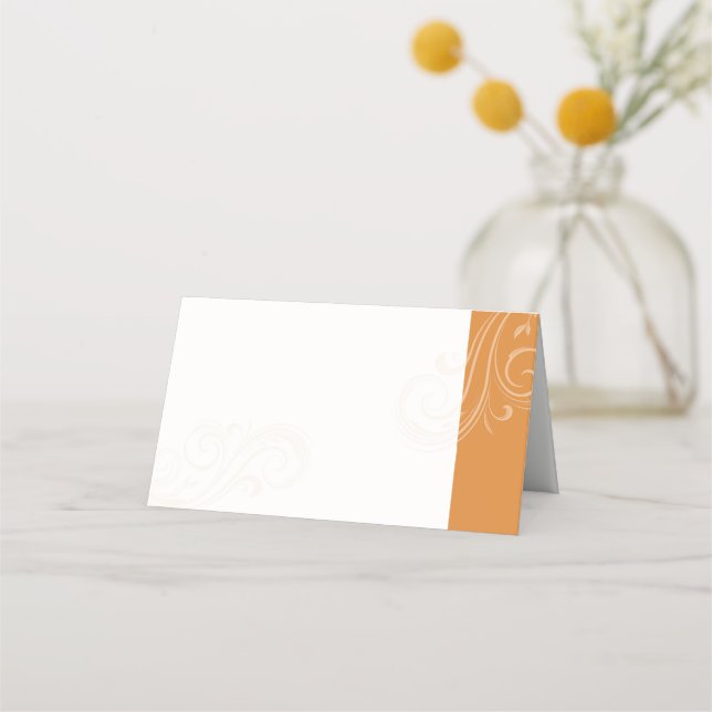 Orange Seating Card, Caroline Wedding Collection Place Card (Front)