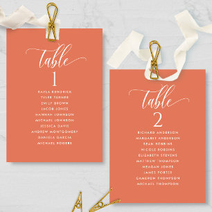 Orange, Seating Plan Cards with Guest Names