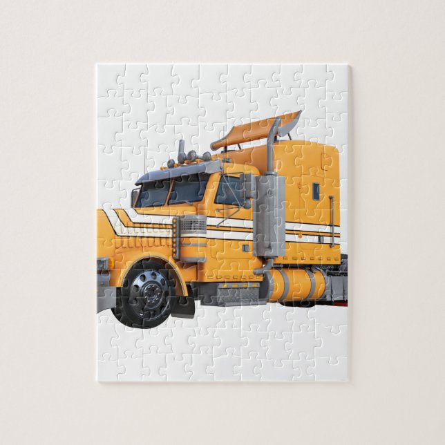 Orange Semi Tractor Trailer Jigsaw Puzzle (Vertical)
