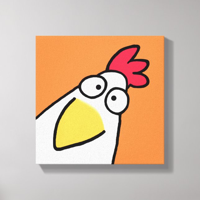 Orange SERIOUS CHICKEN by Sandra Boynton Canvas Print (Front)