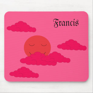 Orange Setting Sun in Red Sky:  Mouse Mat