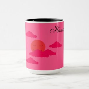 Orange Setting Sun in Red Sky: Mug