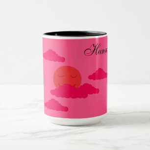Orange Setting Sun in Red Sky Mug