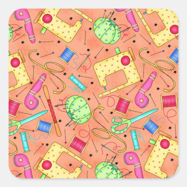 Orange Sewing Notions Sticker (Front)