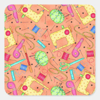 Orange Sewing Notions Sticker