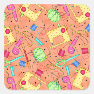 Orange Sewing Notions Sticker
