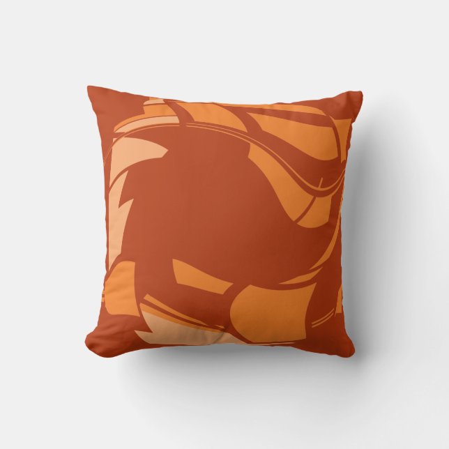 Orange Shades Wreath on Rust MCM Look Art Design Cushion (Front)