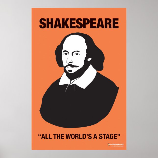 Orange Shakespeare Classroom Poster (Front)