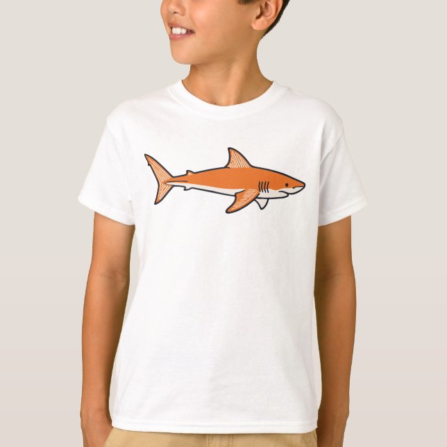 Orange Shark Kids T-Shirt – Fun and Playful Ocean  (Front)