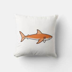 Orange shark Throw Pillow