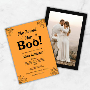 Orange She Found Her Boo Halloween Bridal Shower  Invitation
