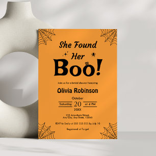 Orange She Found Her Boo Halloween Bridal Shower Invitation