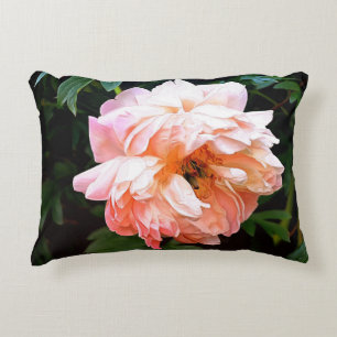 Orange Sherbert Romantic Peony Decorative Cushion