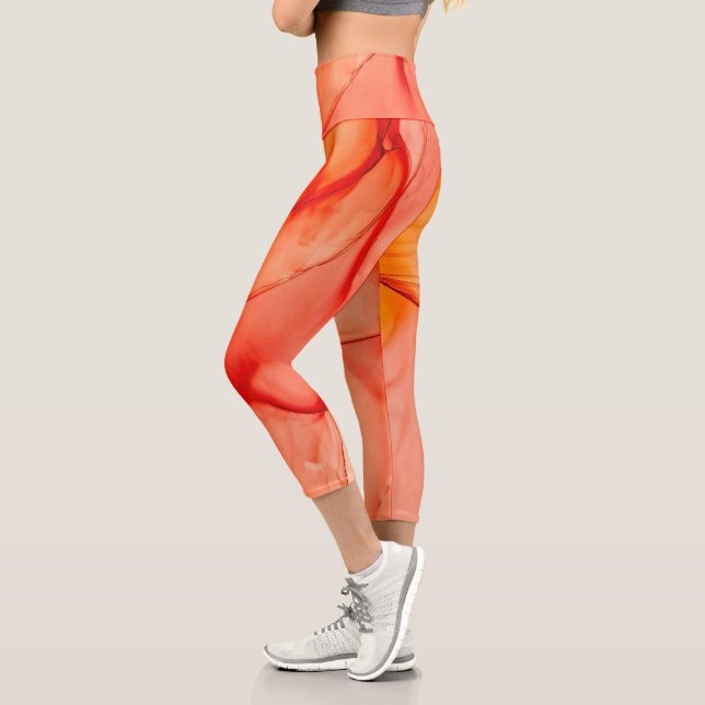 Orange Sherbet Capri Leggings (Left)