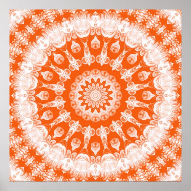 Orange Sherbet Kaleidoscope Poster (Front)