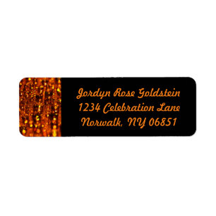 Orange Shimmer Lights Return Address Labels