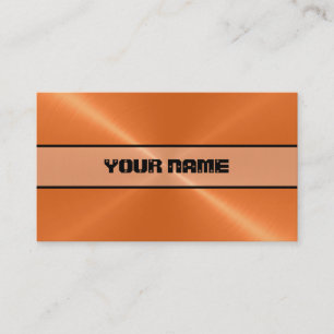 Orange Shiny Stainless Steel Metal Business Card