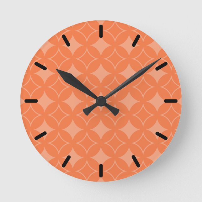 Orange shippo round clock (Front)
