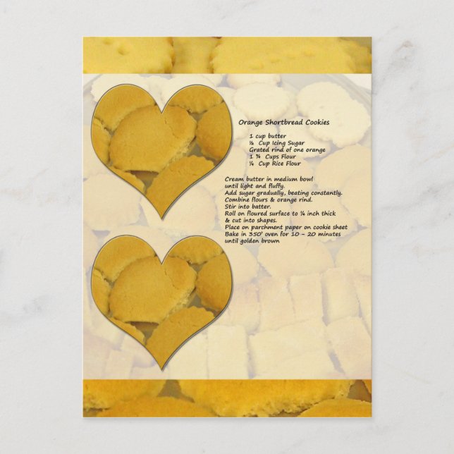 Orange Shortbread Recipe Postcard (Front)