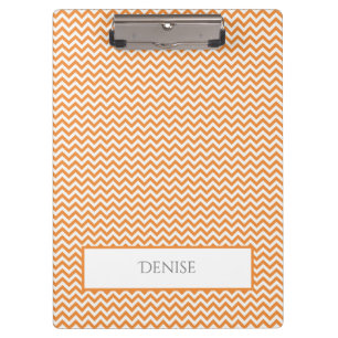 Orange Simple Chevron Personalised Clipboard