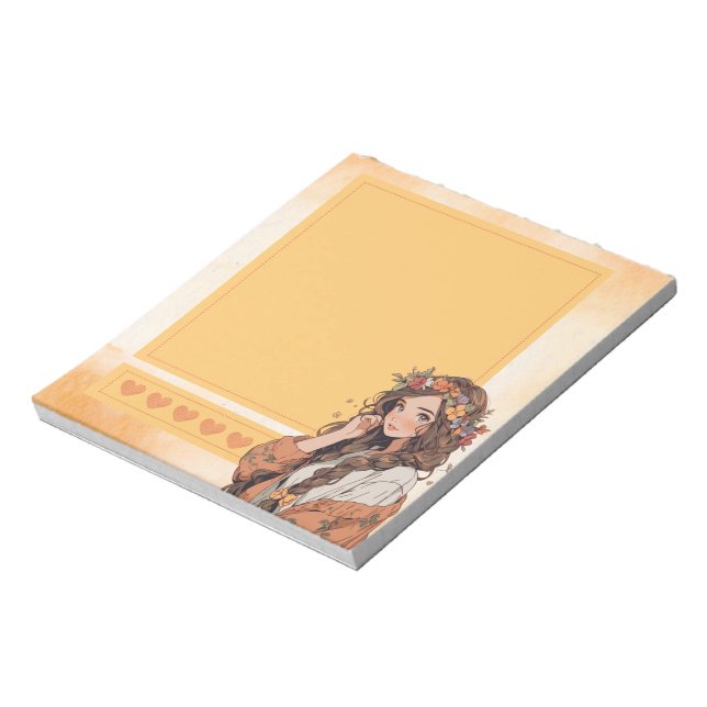 Orange Simple Cute Anime Boho Notepad (Rotated)