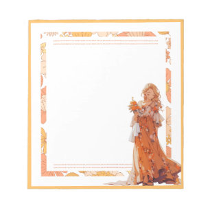 Orange Simple Cute Anime Boho Notepad