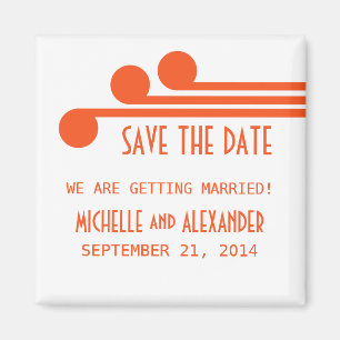 Orange Simple Deco Chic Save the Date Magnet
