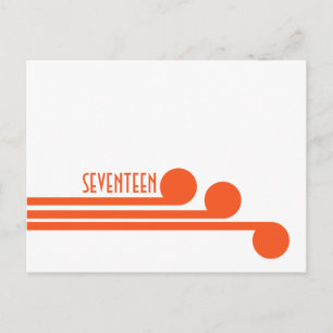 Orange Simple Deco Chic Table Number Postcard