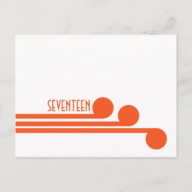 Orange Simple Deco Chic Table Number Postcard (Front)