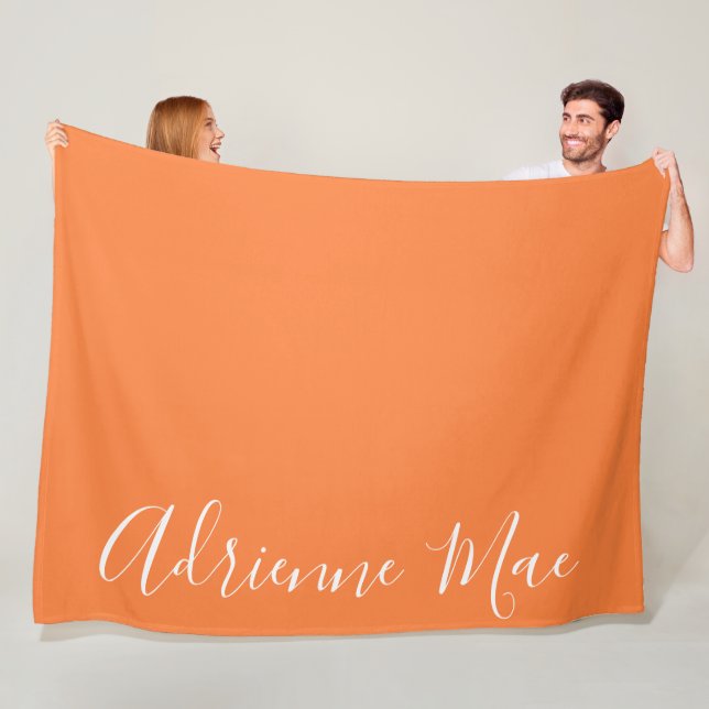 Orange Simply Personalised Fleece Blanket (In Situ)