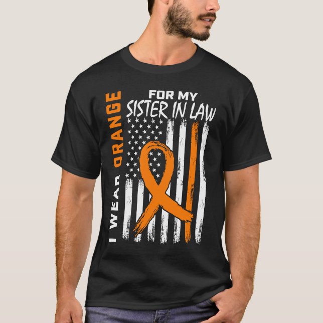 Orange Sister In Law Leukemia Awareness Flag  Prod T-Shirt (Front)