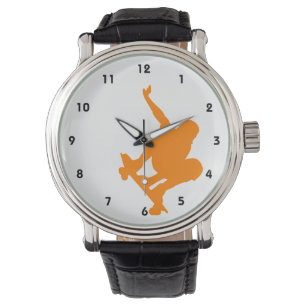 Orange Skater; Skateboard Watch