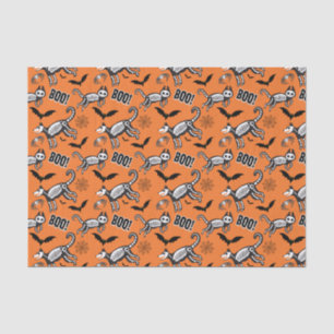 Orange Skeleton Animals Tissue Paper