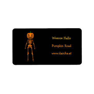 Orange Skeleton Label