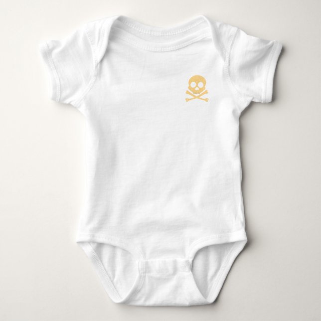 Orange Skull Distressed 2-Sided Infant Creeper (Front)
