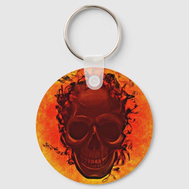 Orange skull key ring (Front)