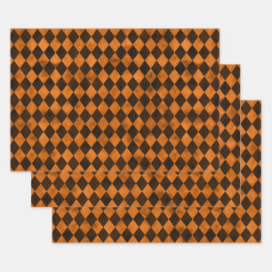 Orange Skulls and Sunflower Series Design 12 Wrapping Paper Sheet
