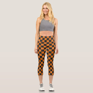 Orange Skulls and Sunflower Series Design 14 Capri Leggings
