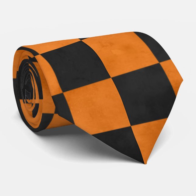 Orange Skulls and Sunflower Series Design 14 Tie (Rolled)