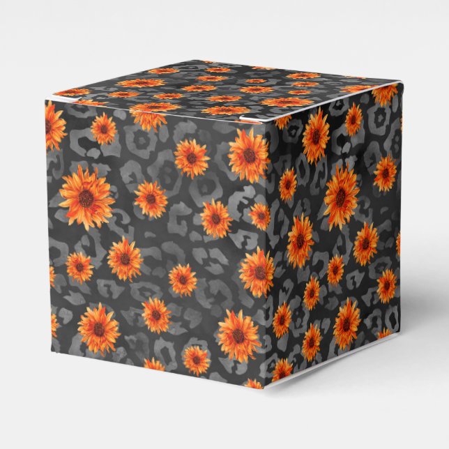Orange Skulls and Sunflower Series Design 4 Favour Box (Front Side)
