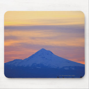 Orange Sky Snow Capped Blue Mountain Mouse Mat