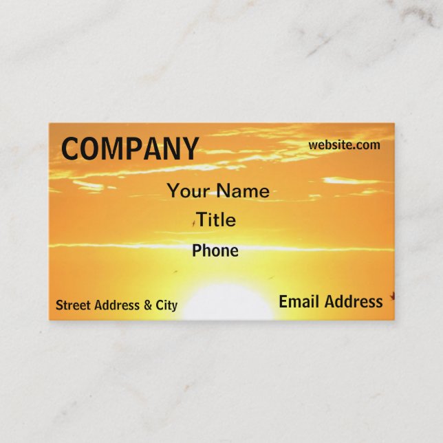 Orange Sky Sunset Sunrise yellow Business Card (Front)
