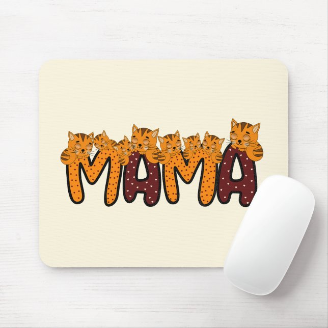 Orange sleeping cats mouse mat (With Mouse)