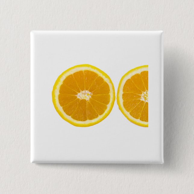 orange slice 15 cm square badge (Front)