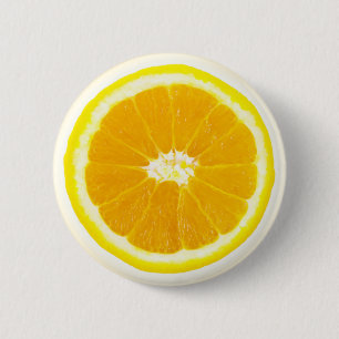 orange slice 6 cm round badge