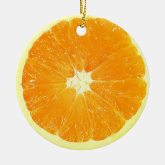 Orange Slice Ceramic Tree Decoration (Front)