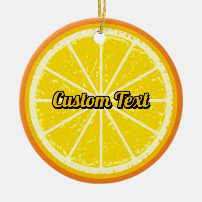 Orange Slice Ceramic Tree Decoration (Front)