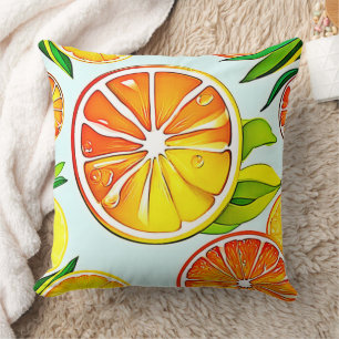 Orange Slice: Citrus Art Cushion