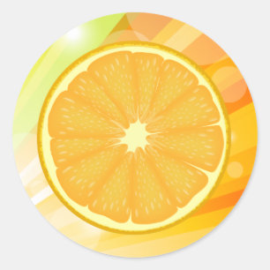 Orange Slice Citrus Fruit Classic Round Sticker