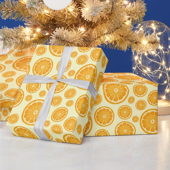 Orange Slice Citrus Fruit  Wrapping Paper (Holidays)